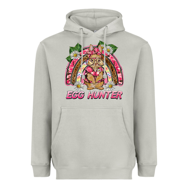 Easter Pink Camouflage Egg Hunter  Bunny Rainbow Heavyweight Hoodie by BarkalooDesign | Teevron