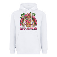 White easter pink camouflage egg hunter  bunny rainbow Heavyweight Hoodie - BarkalooDesign