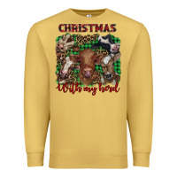 Antique Gold christmas with my herd cows Premium Sweatshirt - BarkalooDesign
