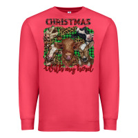 Cardinal christmas with my herd cows Premium Sweatshirt - BarkalooDesign