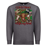 Charcoal Heather christmas with my herd cows Premium Sweatshirt - BarkalooDesign