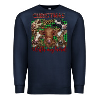 Navy christmas with my herd cows Premium Sweatshirt - BarkalooDesign