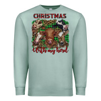 Seafoam christmas with my herd cows Premium Sweatshirt - BarkalooDesign