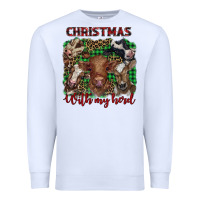 White christmas with my herd cows Premium Sweatshirt - BarkalooDesign
