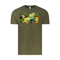 Vintage Olive monkey coffee cups Vintage Tee - Zillion Design Studio