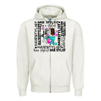 Oatmeal Heather hair stylist elementary Zipper Hoodie - AdoDesignShop
