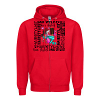 Red hair stylist elementary Zipper Hoodie - AdoDesignShop