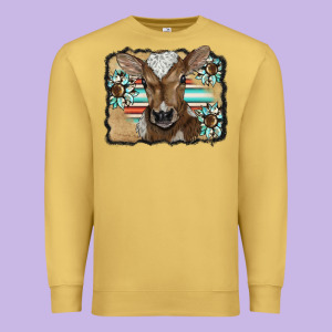 Western Wreath Baby Calf Premium Sweatshirt Designed By Barkaloodesign