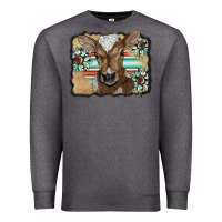 Charcoal Heather western wreath baby calf Premium Sweatshirt - BarkalooDesign