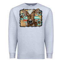 Heather Grey western wreath baby calf Premium Sweatshirt - BarkalooDesign