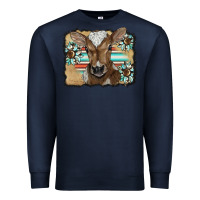 Navy western wreath baby calf Premium Sweatshirt - BarkalooDesign