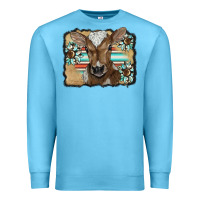 Ocean Blue western wreath baby calf Premium Sweatshirt - BarkalooDesign