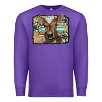 Purple western wreath baby calf Premium Sweatshirt - BarkalooDesign