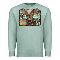 Seafoam western wreath baby calf Premium Sweatshirt - BarkalooDesign