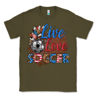 Army Green live love soccer Classic Tee - HRA Design Shop