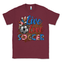 Burgundy live love soccer Classic Tee - HRA Design Shop