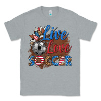 Heather Grey live love soccer Classic Tee - HRA Design Shop