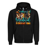 Black making nails beautiful is kinda my thing Zipper Hoodie - AdoDesignShop