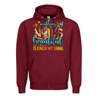 Burgundy making nails beautiful is kinda my thing Zipper Hoodie - AdoDesignShop