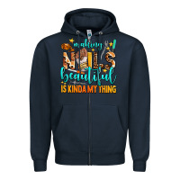 Navy making nails beautiful is kinda my thing Zipper Hoodie - AdoDesignShop
