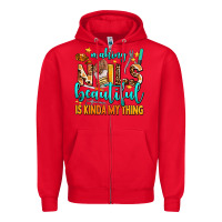 Red making nails beautiful is kinda my thing Zipper Hoodie - AdoDesignShop