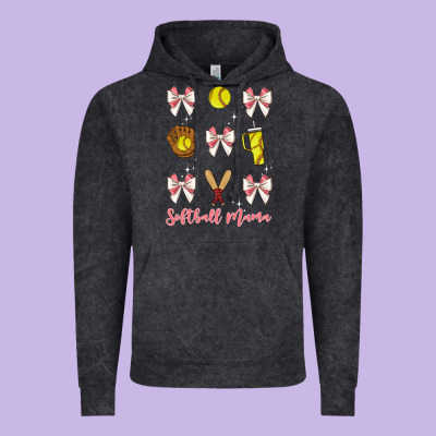 Softball Coquette Bow Vintage Hoodie Designed By Jahusdesignshop