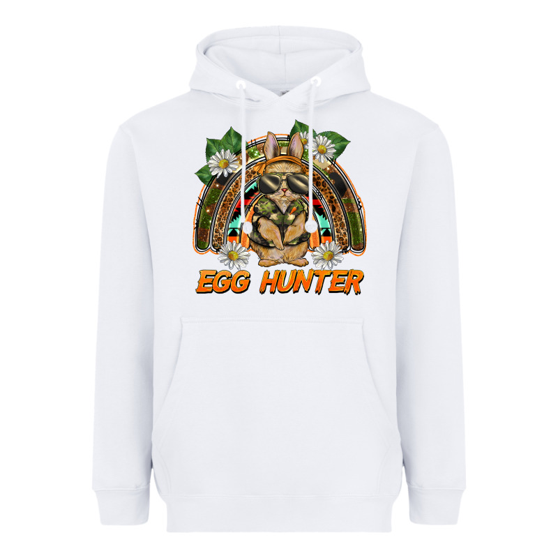 Easter Egg Hunter  Rabbit Rainbow Heavyweight Hoodie by BarkalooDesign | Teevron