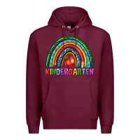Burgundy rainbow kindergarten Premium Hoodie - NancyCooperArtShop