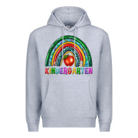 Heather Grey rainbow kindergarten Premium Hoodie - NancyCooperArtShop