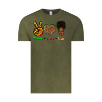 Vintage Olive peace love locs Vintage Tee - texasbilliewilder