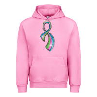 Fuchsia Pink metastatic breast cancer ribbon Urban Hoodie - LillyAllenDesigns