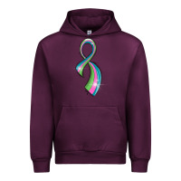 Mauve Wine metastatic breast cancer ribbon Urban Hoodie - LillyAllenDesigns