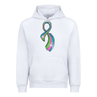 White metastatic breast cancer ribbon Urban Hoodie - LillyAllenDesigns