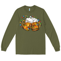 Army Green beer with christmas lights Long Sleeve Tee - FaDigitalArtStudio