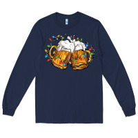 Navy beer with christmas lights Long Sleeve Tee - FaDigitalArtStudio