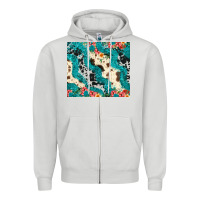 Dove Grey turquoise glitter cowhide Zipper Hoodie - JahusDesignShop