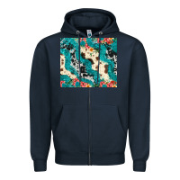 Navy turquoise glitter cowhide Zipper Hoodie - JahusDesignShop