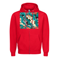 Red turquoise glitter cowhide Zipper Hoodie - JahusDesignShop
