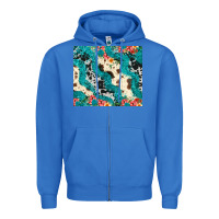 True Royal turquoise glitter cowhide Zipper Hoodie - JahusDesignShop