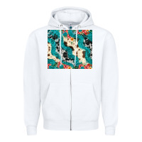 White turquoise glitter cowhide Zipper Hoodie - JahusDesignShop