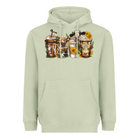 Matcha cows coffee cups Heavyweight Hoodie - Jasminsmagicworld