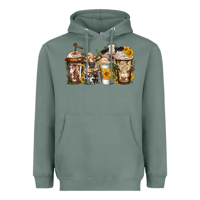 Cows Coffee Cups Heavyweight Hoodie by Jasminsmagicworld | Teevron