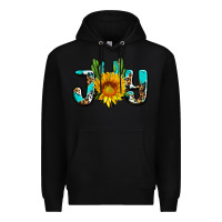 Black joy with sunflower and cactus ado Premium Hoodie - AdoDesignShop