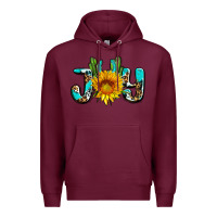 Burgundy joy with sunflower and cactus ado Premium Hoodie - AdoDesignShop