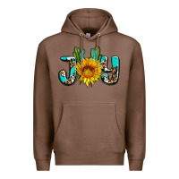Chestnut joy with sunflower and cactus ado Premium Hoodie - AdoDesignShop