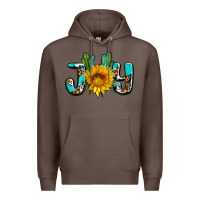 Coffee joy with sunflower and cactus ado Premium Hoodie - AdoDesignShop