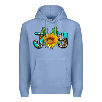 Colony Blue joy with sunflower and cactus ado Premium Hoodie - AdoDesignShop