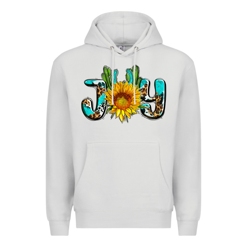 Joy With Sunflower And Cactus Ado Premium Hoodie by AdoDesignShop | Teevron