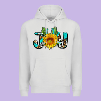 Joy With Sunflower And Cactus Ado Premium Hoodie Designed By Adodesignshop