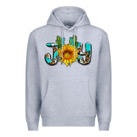 Heather Grey joy with sunflower and cactus ado Premium Hoodie - AdoDesignShop